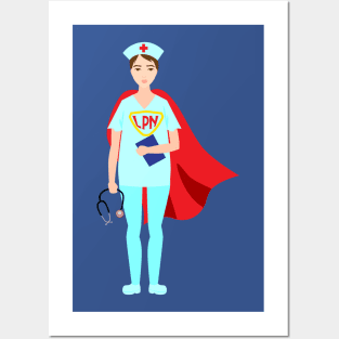 Nurse with a superhero cape Posters and Art